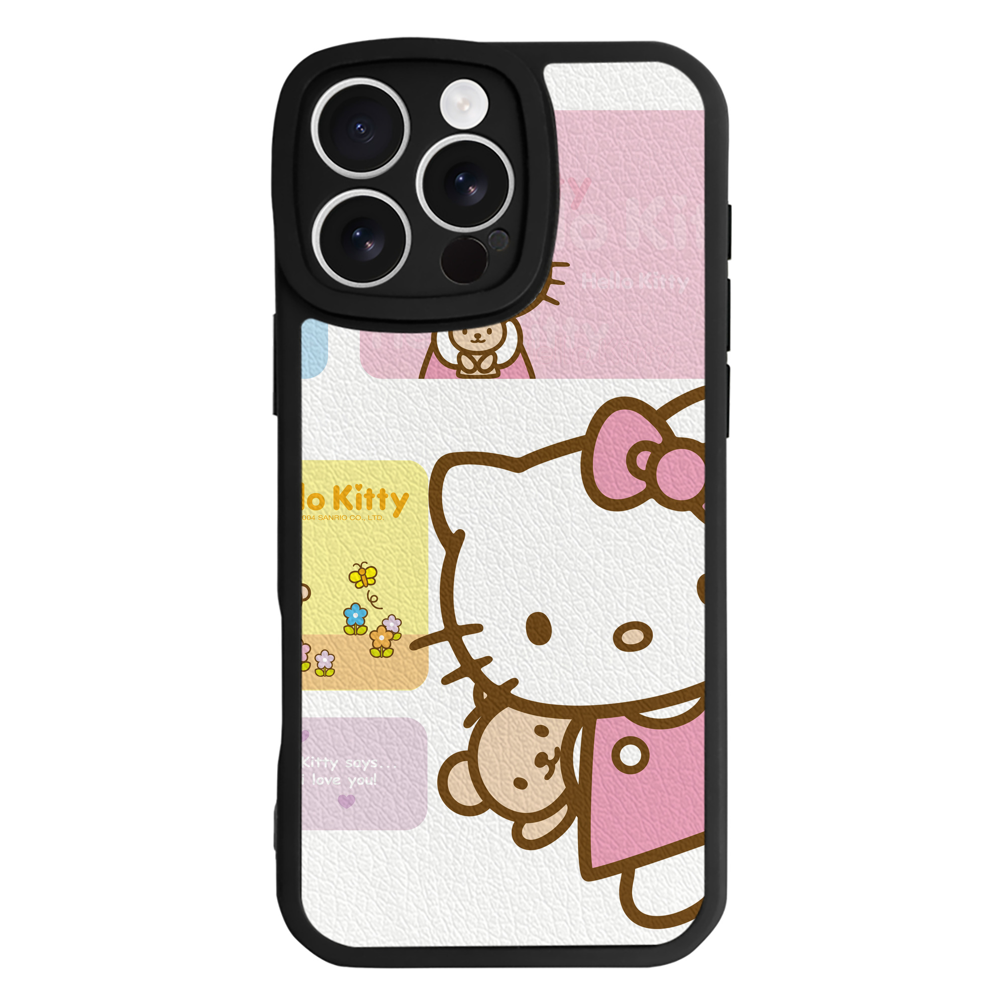 （画像用） Hello Kitty ハローキティ 【iPhone 16シリーズ対応】シリコンスマホケース（レザー調） 材質：シリコン